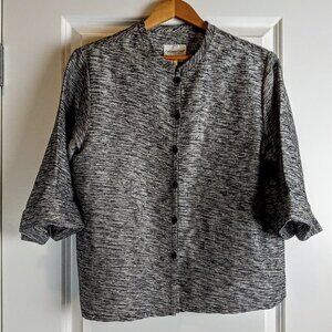 Coldwater Creek B&W Silk Blend Nubby Texture Jacket